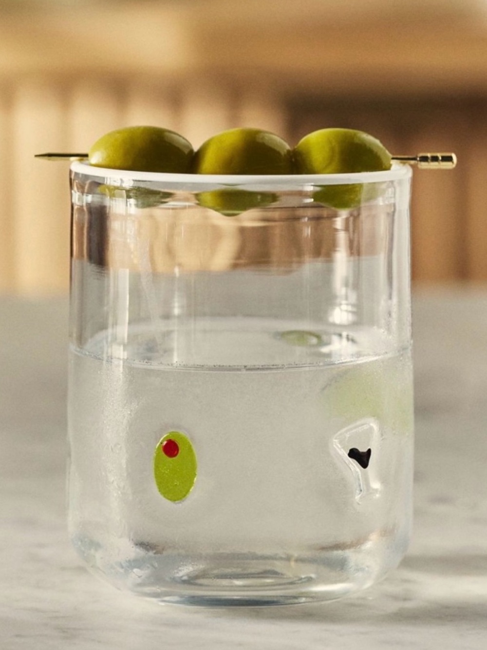 Anthropologie Food & Drink Icon Juice Glass Dirty Martini
